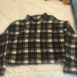 Love Tree Black and White Plaid Jacket